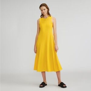 EVERLANE ORGANIC COTTON WAFFLE TANK DRESS SUPER COMFORTABLE FUN YELLOW LIKE NEW